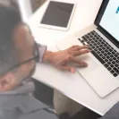 a man using a laptop